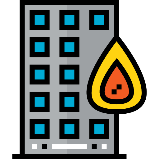 Burning building